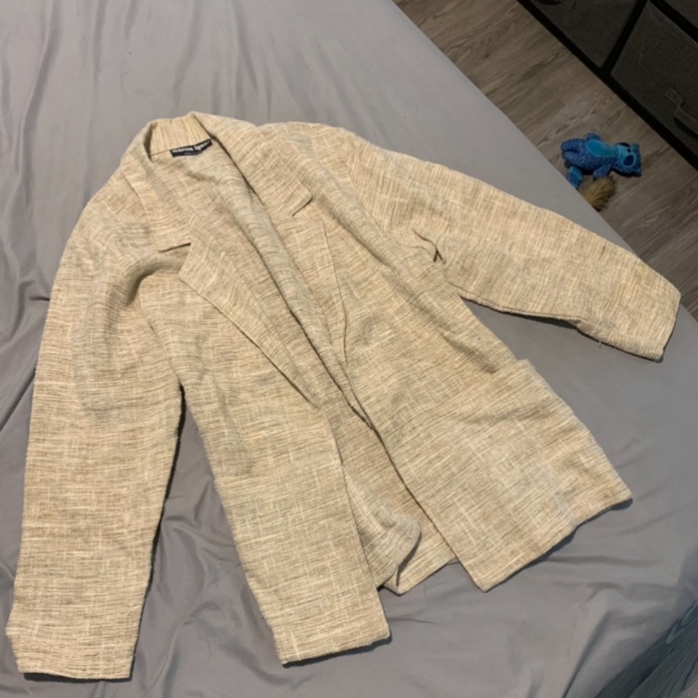 Light weight cream/ mixed color sweater/ cardigan size M/L